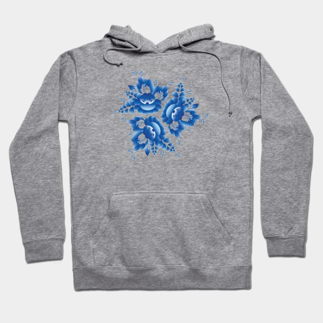 Romantic blue flowers and leaves (2) Hoodie by EkaterinaP